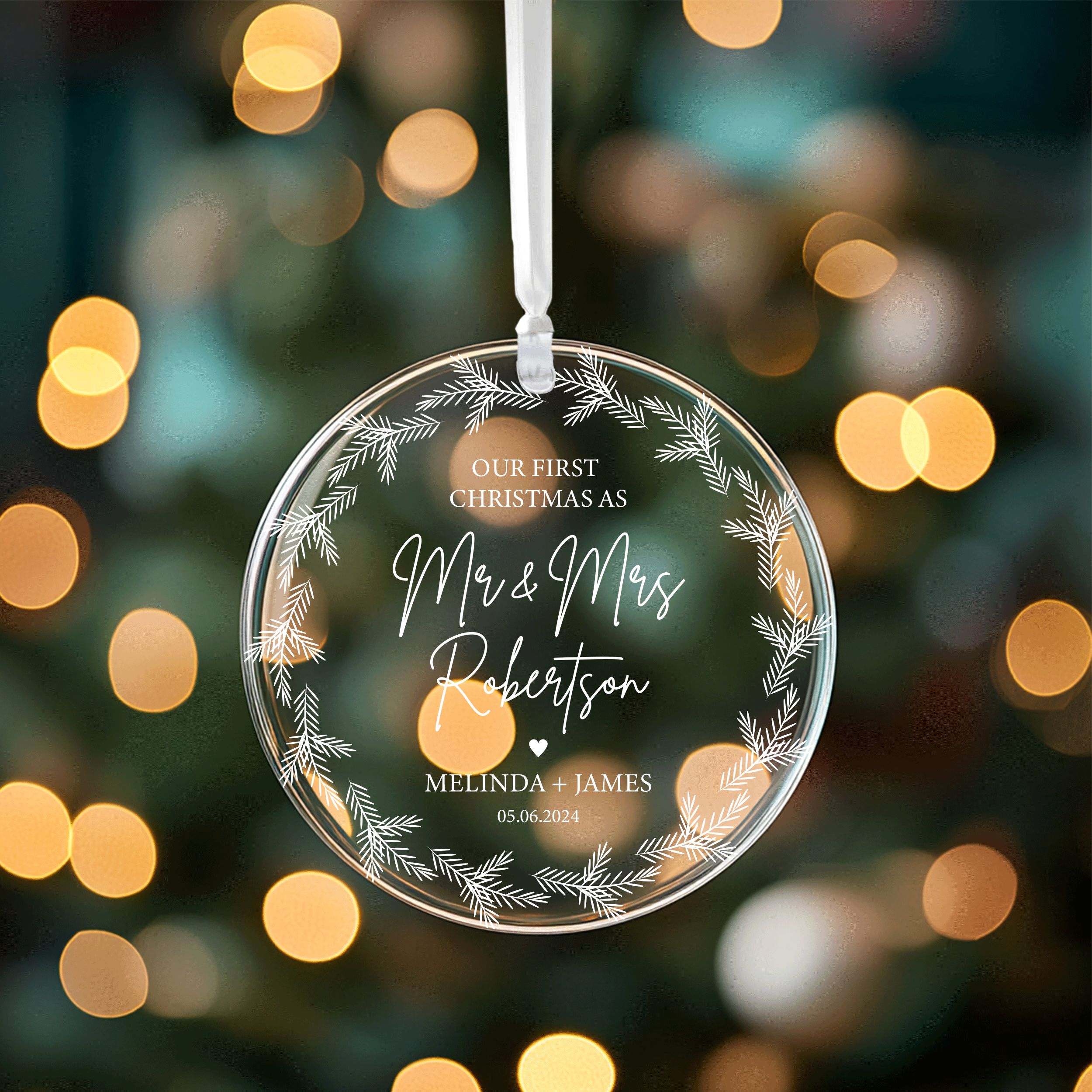 DTSP08---Our-First-Christmas-as-Mr&Mrs_0002_Group-2 Newlyweds Christmas Ornament, First Christmas Married Gift