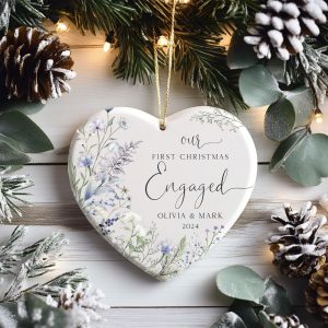 Engagement Christmas Ornament, First Christmas Engaged Gift