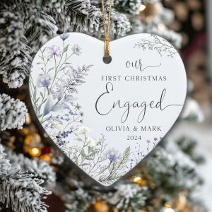Engagement Christmas Ornament, First Christmas Engaged Gift