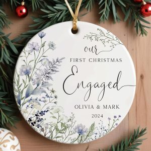 Engagement Christmas Ornament, First Christmas Engaged Gift