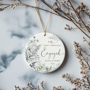 Engagement Christmas Ornament, First Christmas Engaged Gift