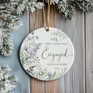 Engagement Christmas Ornament, First Christmas Engaged Gift