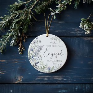 Engagement Christmas Ornament, First Christmas Engaged Gift