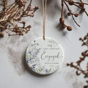 Engagement Christmas Ornament, First Christmas Engaged Gift