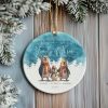 Penguin Family Christmas Ornament, Watercolor Christmas Gift