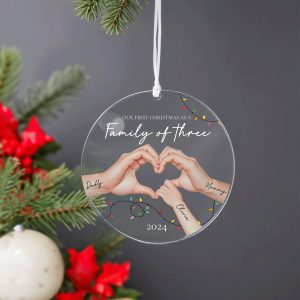 First Christmas as Family Ornament, Family of Three Ornament
