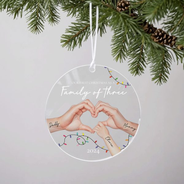 First Christmas as Family Ornament, Family of Three Ornament