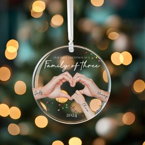 First Christmas as Family Ornament, Family of Three Ornament