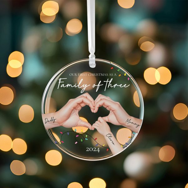 First Christmas as Family Ornament, Family of Three Ornament