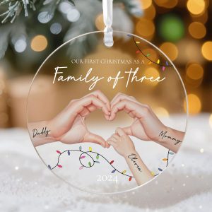 First Christmas as Family Ornament, Family of Three Ornament