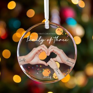 First Christmas as Family Ornament, Family of Three Ornament