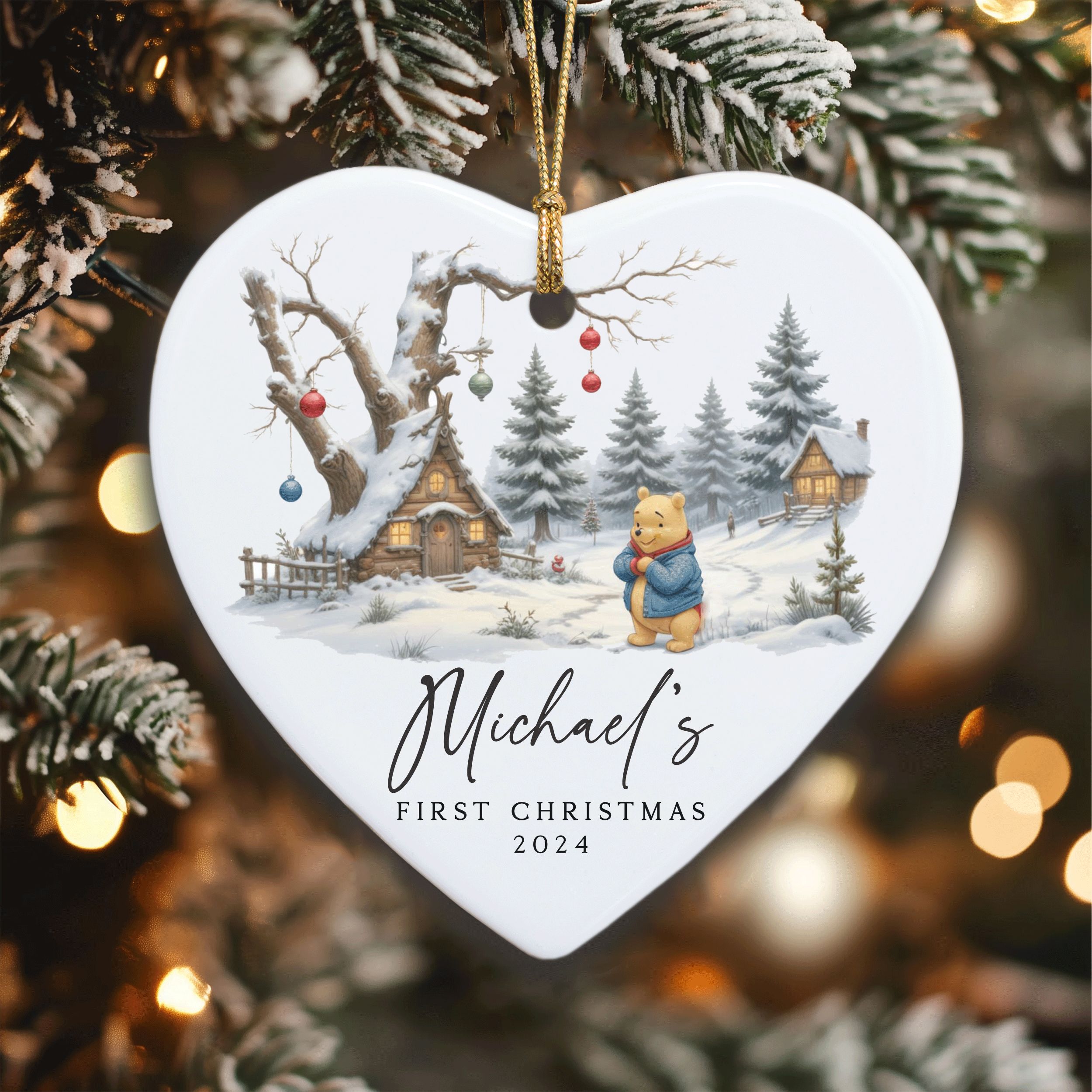 DTSP22---Name-and-Year-First-Christmas-Bear_0000_Group-8 Baby Boy First Christmas Ornament, Bear Baby 1st Christmas Gift