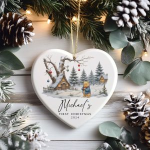 Baby Boy First Christmas Ornament, Bear Baby 1st Christmas Gift