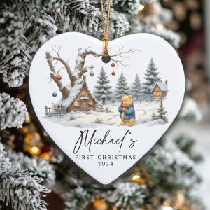 Baby Boy First Christmas Ornament, Bear Baby 1st Christmas Gift