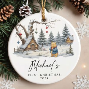 Baby Boy First Christmas Ornament, Bear Baby 1st Christmas Gift