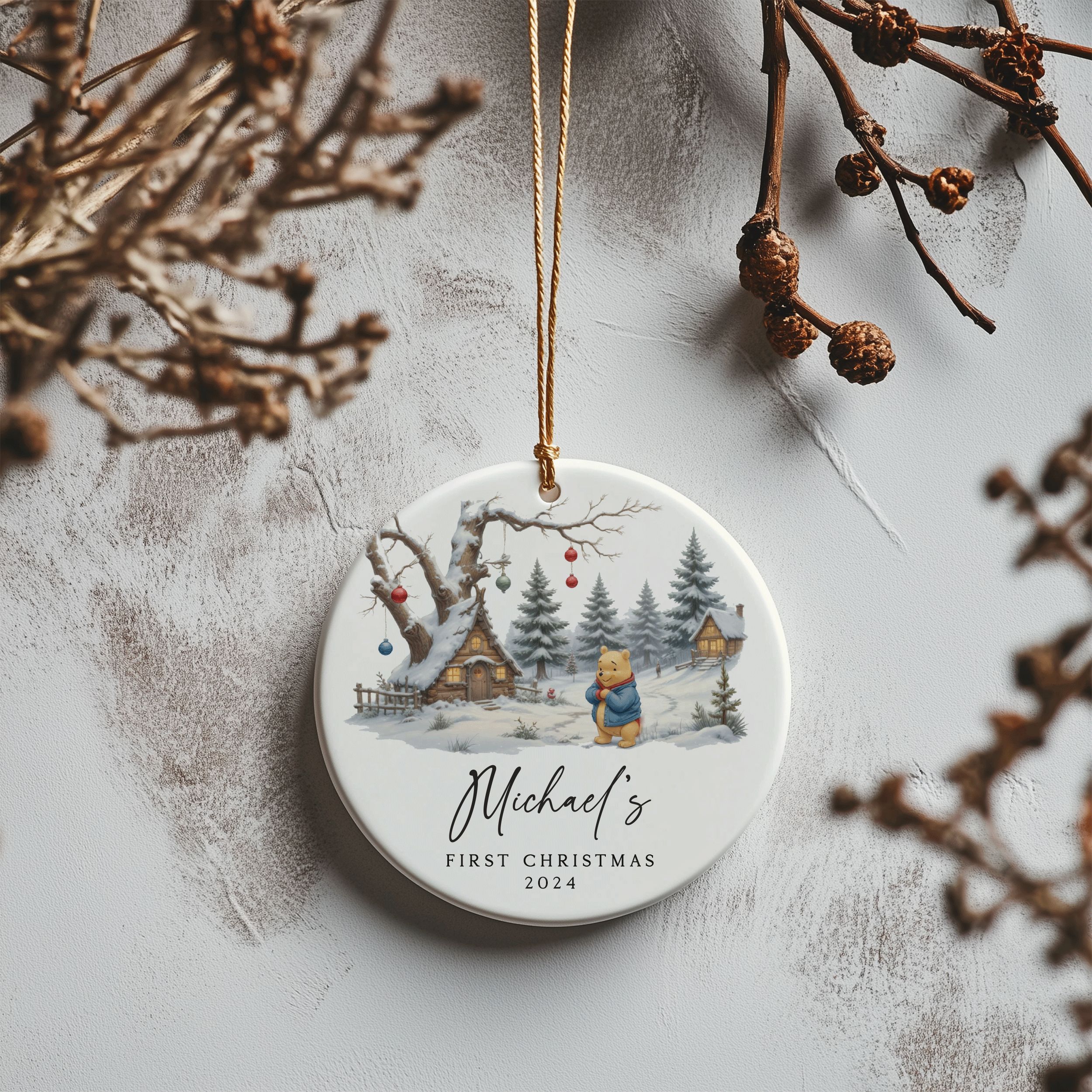 DTSP22---Name-and-Year-First-Christmas-Bear_0010_Group-7 Baby Boy First Christmas Ornament, Bear Baby 1st Christmas Gift