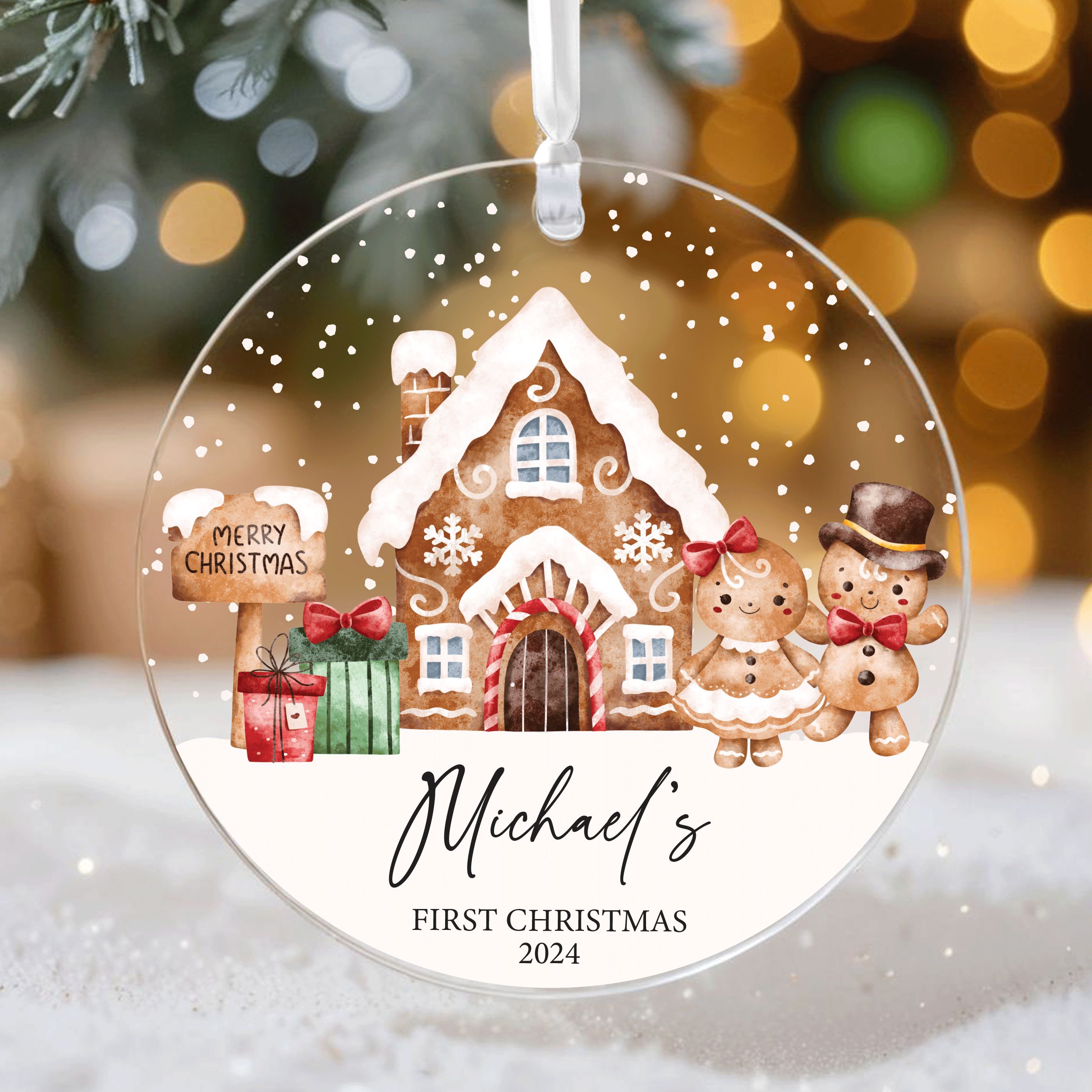 DTSP24---Name-First-Christmas_0004_Group-4 Gingerbread Baby Christmas Ornament, Baby First Christmas Gift