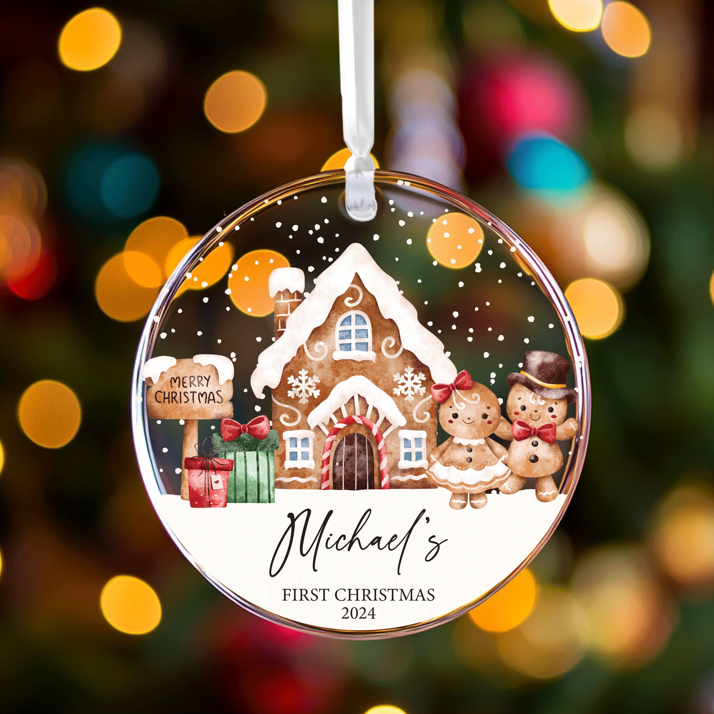 DTSP24---Name-First-Christmas_0005_Group-5 Gingerbread Baby Christmas Ornament, Baby First Christmas Gift