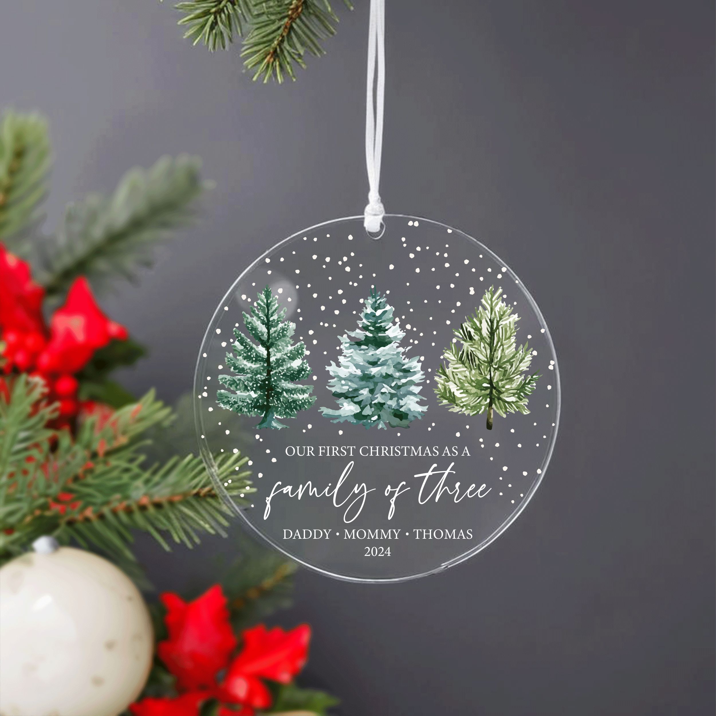 DTSP26---Our-first-Christmas-as-a-family-of-three_0000_Group-6 New Baby Christmas Ornament, Family of Three Christmas Gift