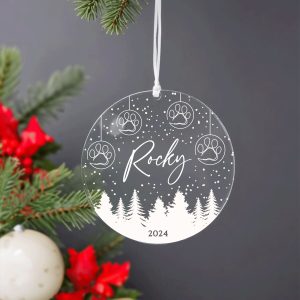 Pet Christmas Ornament, Personalized Pet Name Christmas Gift