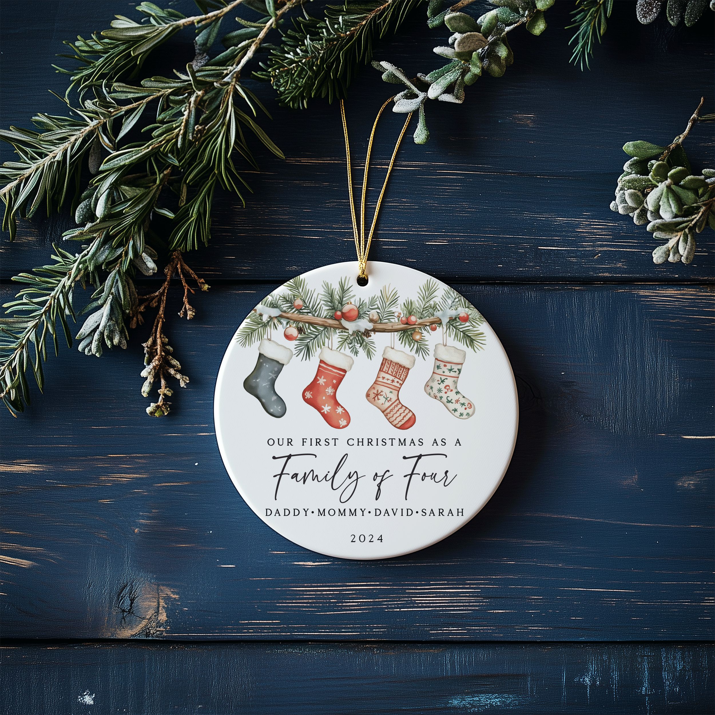 DTSP30---Family-of-Four-Socks_0009_Group-10 Family of Four First Christmas Ornament