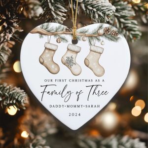 Family of 3 Christmas Gift, Family of Three Christmas Ornament