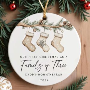 Family of 3 Christmas Gift, Family of Three Christmas Ornament