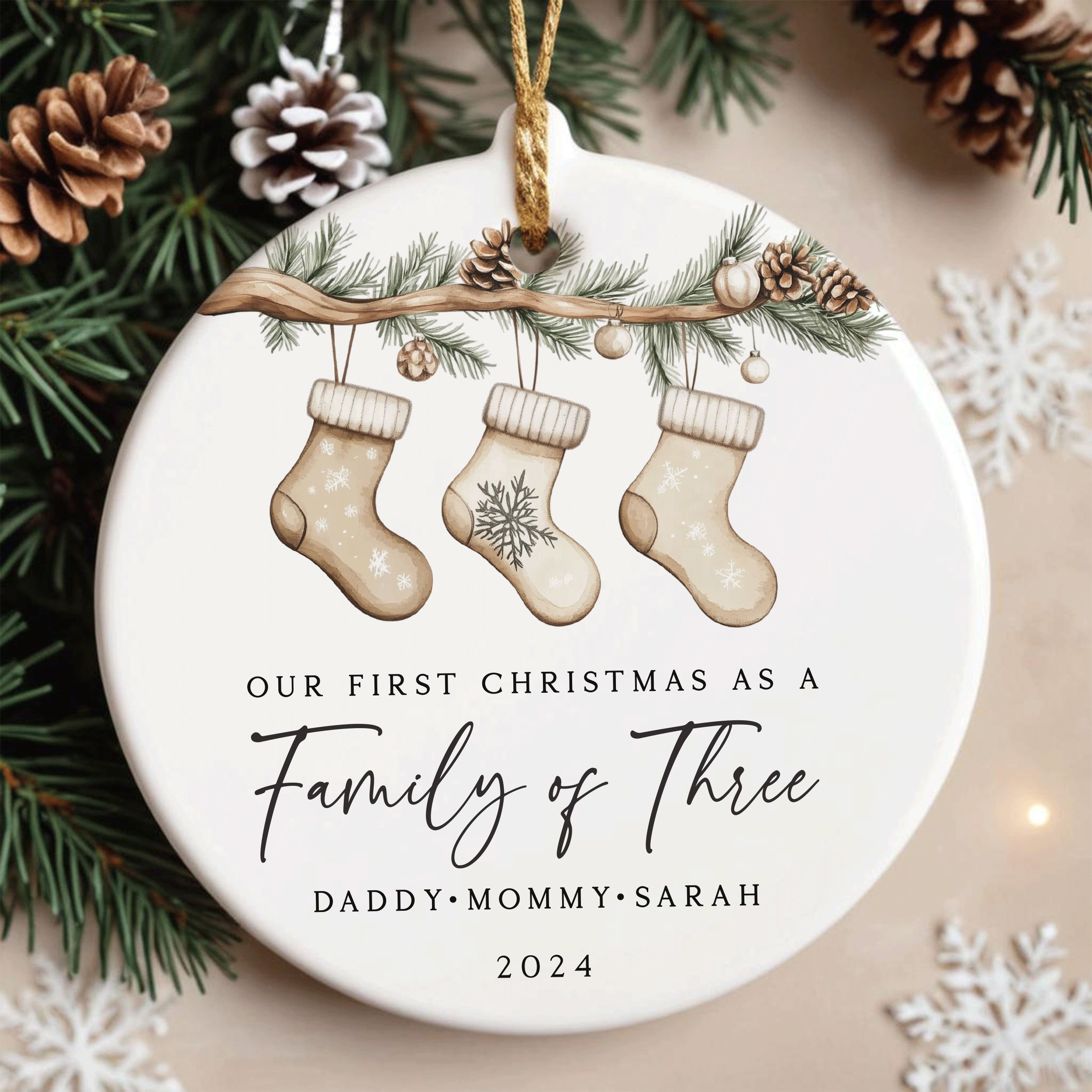 DTSP33---Family-of-Three-Socks_0005_Group-6 Family of 3 Christmas Gift, Family of Three Christmas Ornament