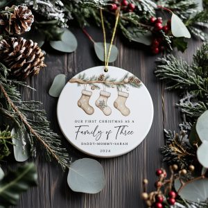Family of 3 Christmas Gift, Family of Three Christmas Ornament