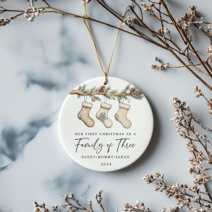 Family of 3 Christmas Gift, Family of Three Christmas Ornament