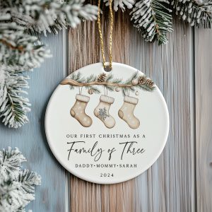 Family of 3 Christmas Gift, Family of Three Christmas Ornament