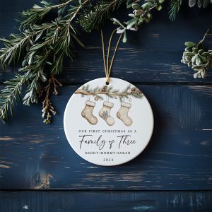 Family of 3 Christmas Gift, Family of Three Christmas Ornament