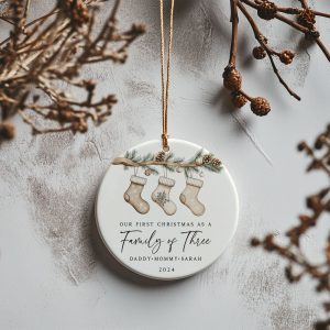 Family of 3 Christmas Gift, Family of Three Christmas Ornament