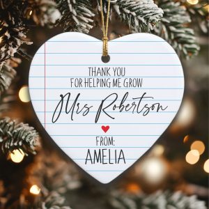 Thank You Teacher Ornament, Personalized Teacher Gift