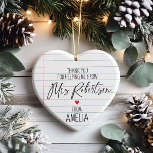 Thank You Teacher Ornament, Personalized Teacher Gift