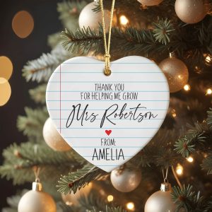 Thank You Teacher Ornament, Personalized Teacher Gift