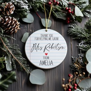 Thank You Teacher Ornament, Personalized Teacher Gift