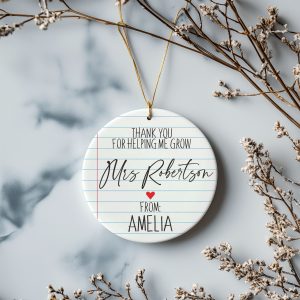Thank You Teacher Ornament, Personalized Teacher Gift