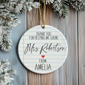 Thank You Teacher Ornament, Personalized Teacher Gift