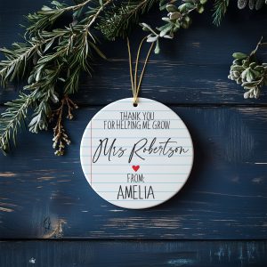 Thank You Teacher Ornament, Personalized Teacher Gift
