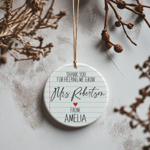 Thank You Teacher Ornament, Personalized Teacher Gift