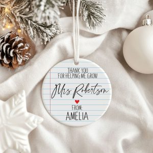 Thank You Teacher Ornament, Personalized Teacher Gift