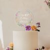 16th Birthday Cake Topper, Wildflowers Acrylic Cake Topper