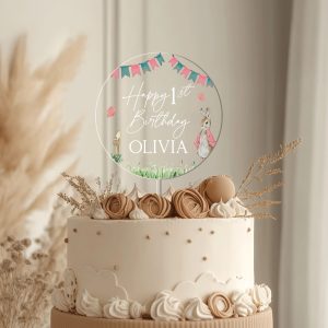 Baby Girl 1st Birthday Cake Topper, Peter Rabbit Cake Topper