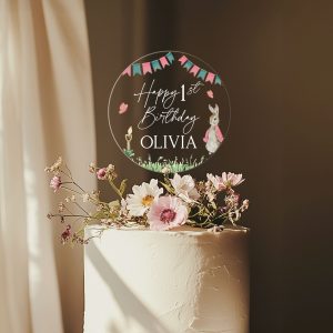 Baby Girl 1st Birthday Cake Topper, Peter Rabbit Cake Topper