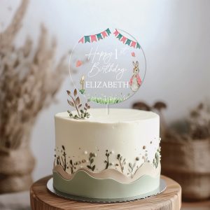 Baby Girl 1st Birthday Cake Topper, Peter Rabbit Cake Topper