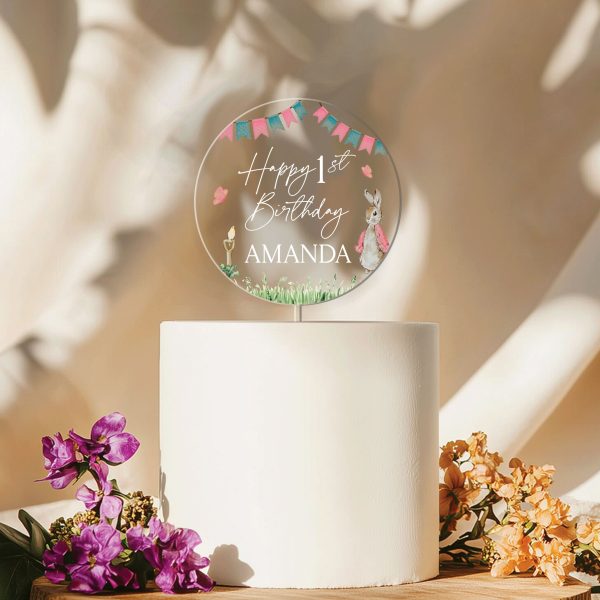 Baby Girl 1st Birthday Cake Topper, Peter Rabbit Cake Topper