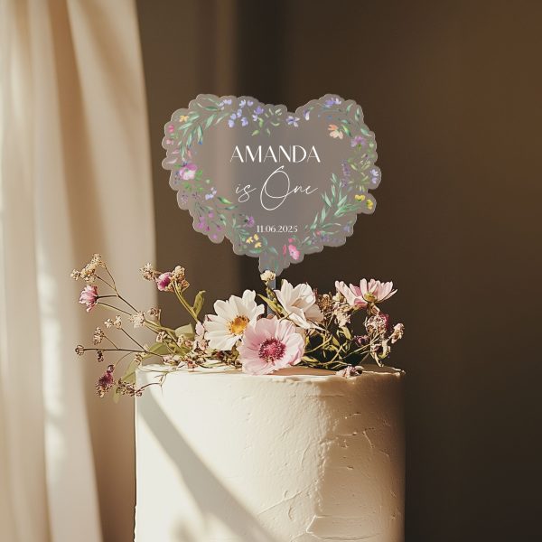 Wildflowers 1st Birthday Cake Topper, Baby Girl Birthday