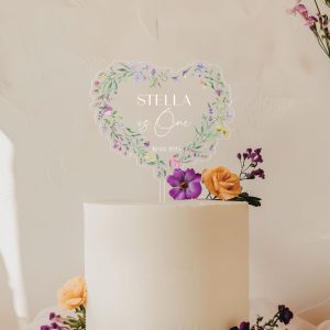 Wildflowers 1st Birthday Cake Topper, Baby Girl Birthday