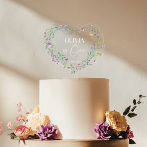 Wildflowers 1st Birthday Cake Topper, Baby Girl Birthday
